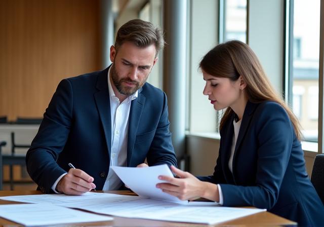 Umbra Legal team members discussing contract strategy in a modern London office